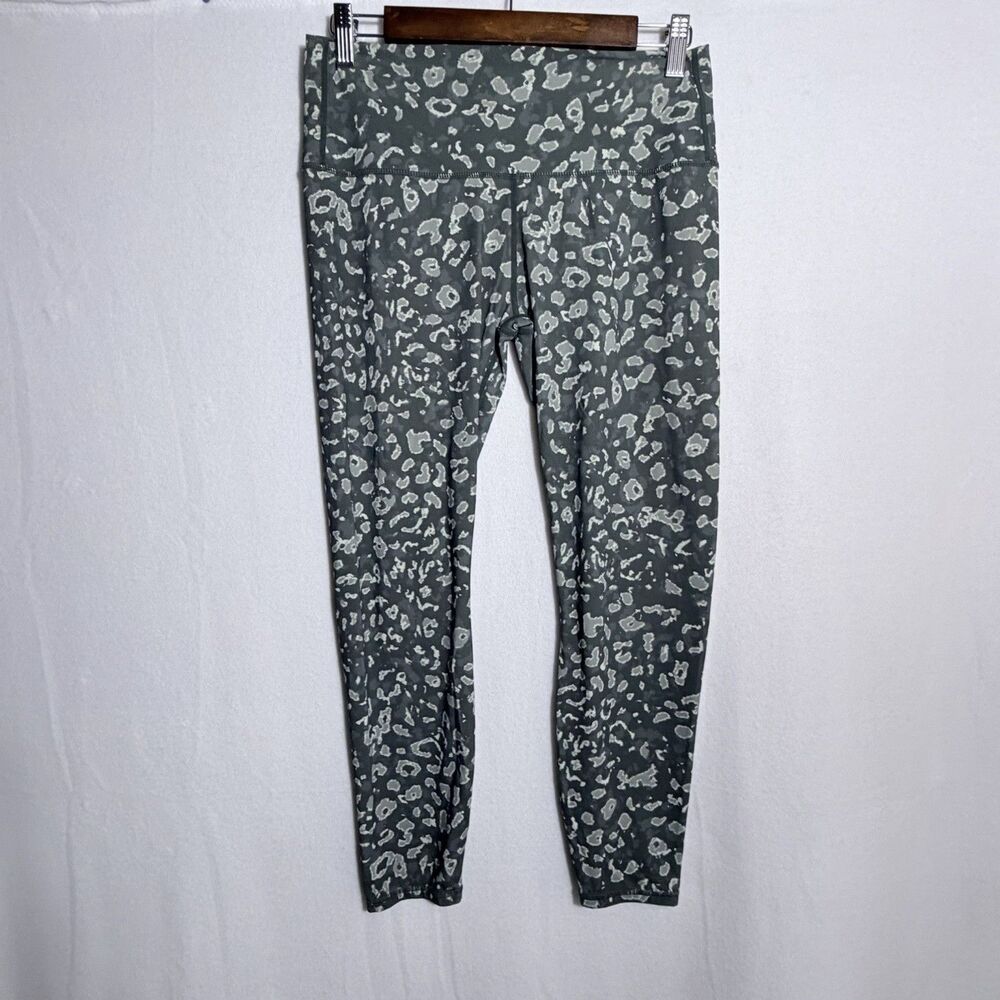 Varley Gray Broken Mini Spot Animal Print Century 7/8 Leggings Women's Size L